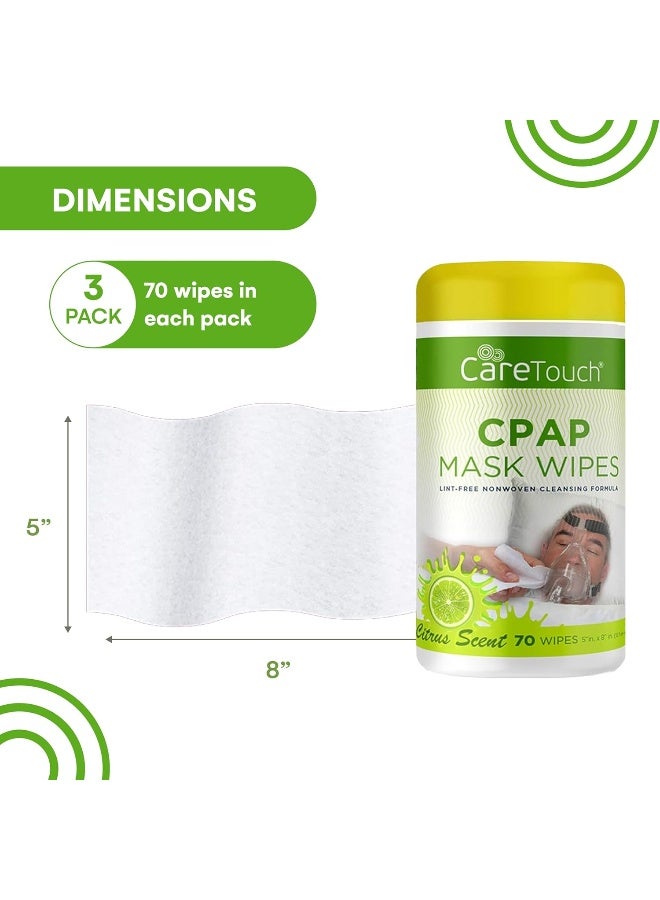 Care Touch CPAP Cleaning Mask Wipes - Citrus Scent, Lint Free - 70 Wipes, Pack of 3-210 Wipes Total - Image 3